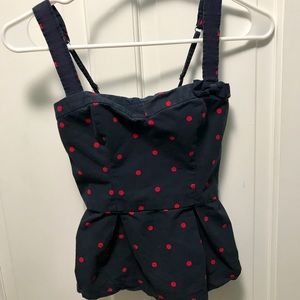 Polka dot peplum top